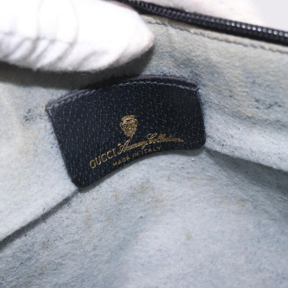 GUCCI GG Supreme Sherry Line Shoulder Bag PVC Navy Gold 904 02 026 Auth BA13331