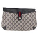 GUCCI GG Supreme Sherry Line Shoulder Bag PVC Navy Gold 904 02 026 Auth BA13331-2