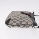GUCCI GG Supreme Sherry Line Shoulder Bag PVC Navy Gold 904 02 026 Auth BA13331-4