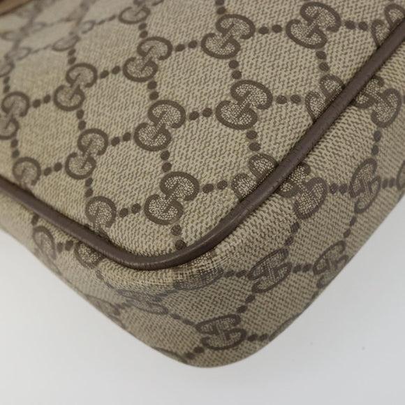 GUCCI GG Supreme Shoulder Bag PVC Beige Gold 97 02 068 Auth BA13332