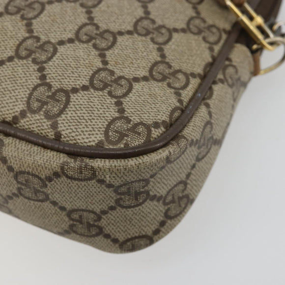 GUCCI GG Supreme Shoulder Bag PVC Beige Gold 97 02 068 Auth BA13332