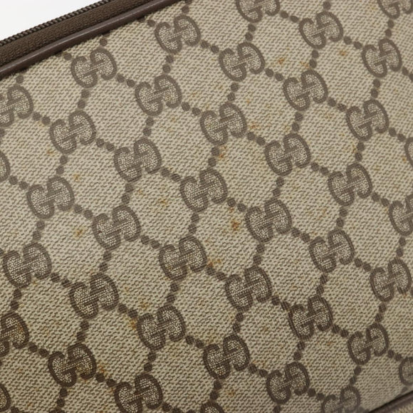 GUCCI GG Supreme Shoulder Bag PVC Beige Gold 97 02 068 Auth BA13332