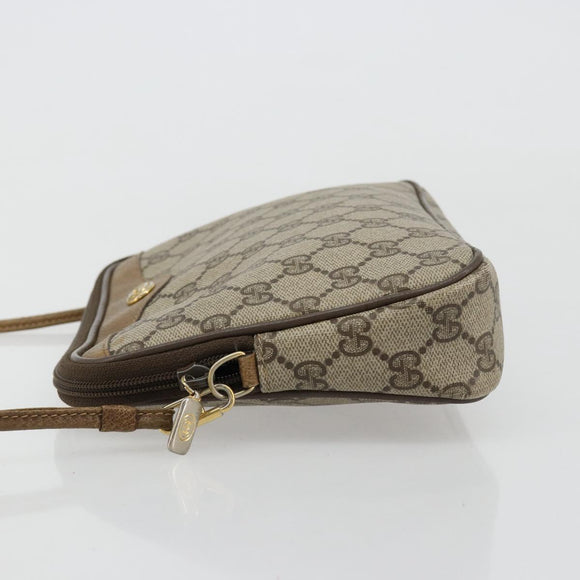 GUCCI GG Supreme Shoulder Bag PVC Beige Gold 97 02 068 Auth BA13332