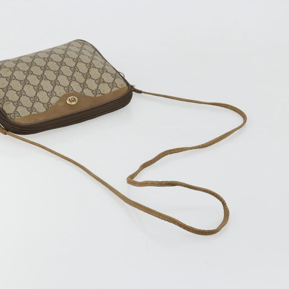 GUCCI GG Supreme Shoulder Bag PVC Beige Gold 97 02 068 Auth BA13332