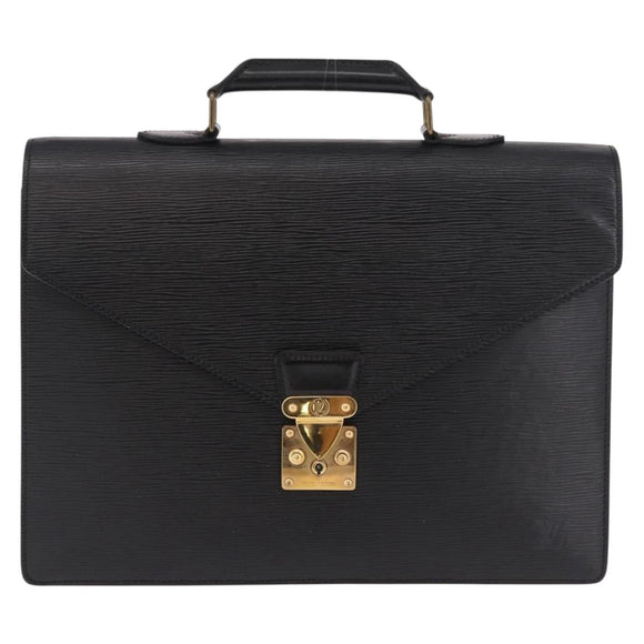 LOUIS VUITTON Epi ServietteConseiller Business Bag Black M54422 LV Auth BA13334