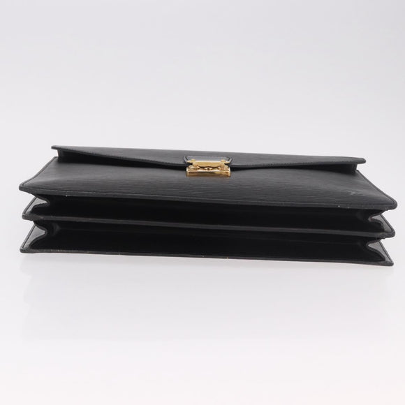 LOUIS VUITTON Epi ServietteConseiller Business Bag Black M54422 LV Auth BA13334