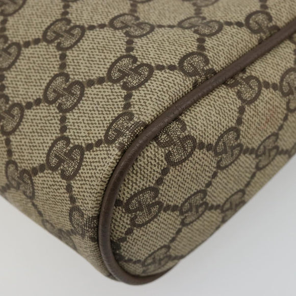 GUCCI GG Supreme Web Sherry Line Bag PVC Beige Gold 63 01 012 Auth BA13336