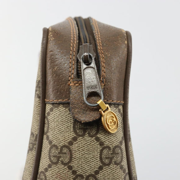 GUCCI GG Supreme Web Sherry Line Bag PVC Beige Gold 63 01 012 Auth BA13336