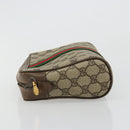 GUCCI GG Supreme Web Sherry Line Bag PVC Beige Gold 63 01 012 Auth BA13336-4