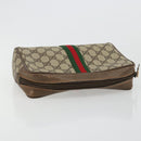 GUCCI GG Supreme Web Sherry Line Bag PVC Beige Gold 63 01 012 Auth BA13336-5