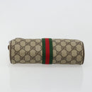 GUCCI GG Supreme Web Sherry Line Bag PVC Beige Gold 63 01 012 Auth BA13336-6