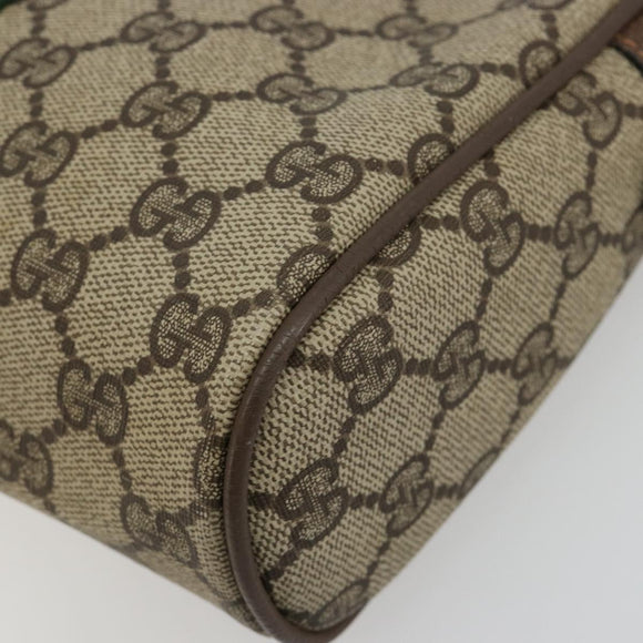 GUCCI GG Supreme Web Sherry Line Bag PVC Beige Gold 63 01 012 Auth BA13336