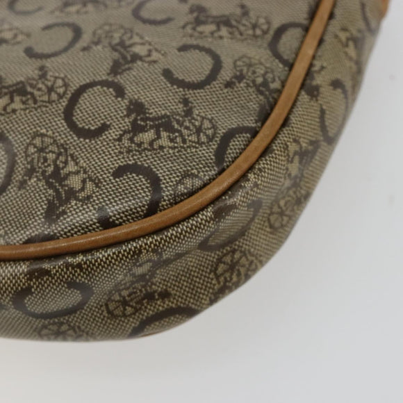 CELINE C Sulky Schultertasche PVC Beige Gold Auth BA13337