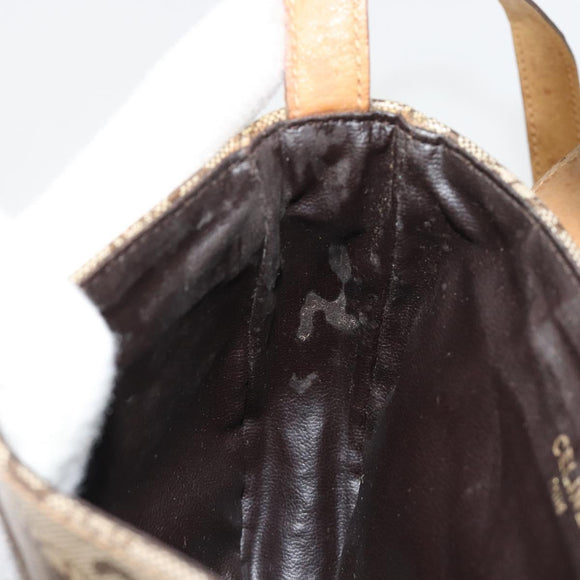 CELINE C Sulky Schultertasche PVC Beige Gold Auth BA13337