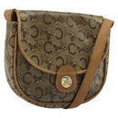 CELINE C Sulky Schultertasche PVC Beige Gold Auth BA13337-1