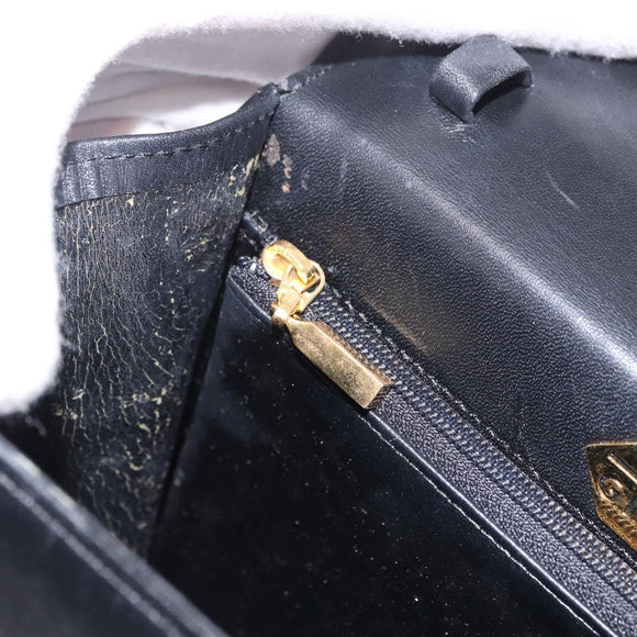 GIVENCHY Handtas Leer Zwart Goud Authentiek BA13338