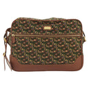 Salvatore Ferragamo Schoudertas Canvas Groen Goud Auth BA13340A-13