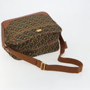 Salvatore Ferragamo Schoudertas Canvas Groen Goud Auth BA13340A-7