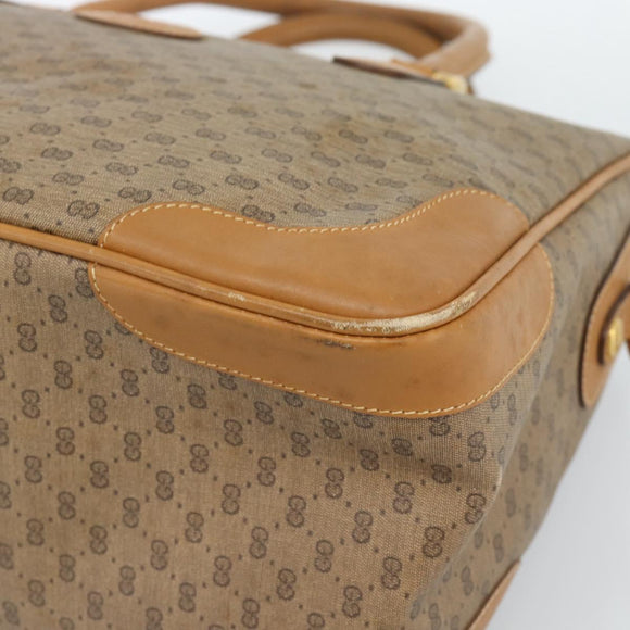 GUCCI Micro GG Supreme Hand Bag PVC 2way Beige Gold 002 104 0033 Auth BA13341