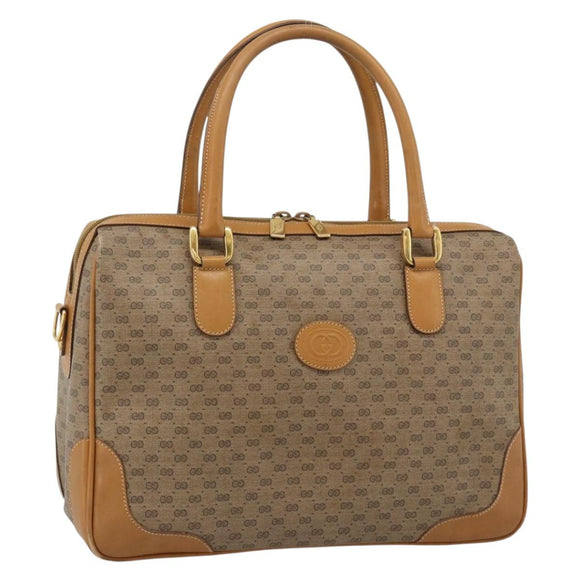 GUCCI Micro GG Supreme Hand Bag PVC 2way Beige Gold 002 104 0033 Auth BA13341