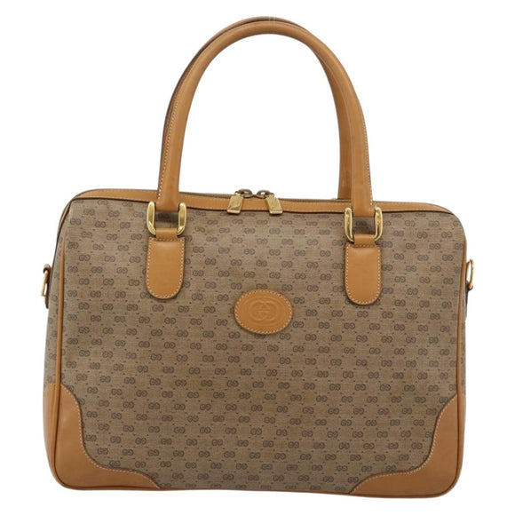 GUCCI Micro GG Supreme Hand Bag PVC 2way Beige Gold 002 104 0033 Auth BA13341