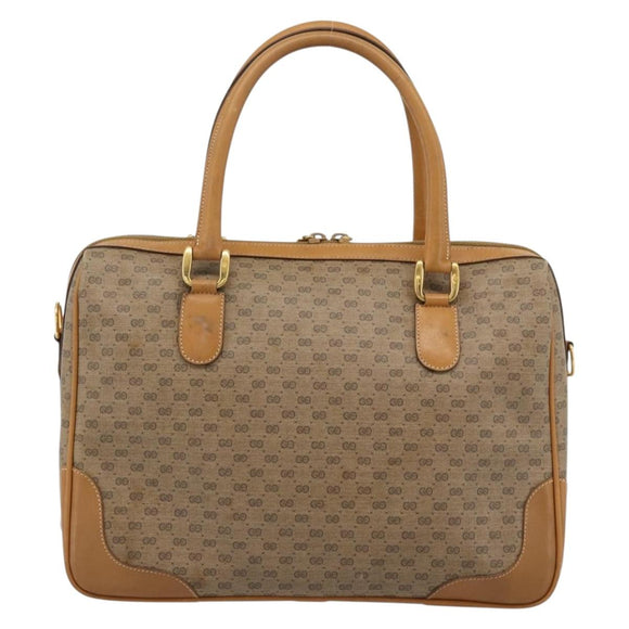 GUCCI Micro GG Supreme Hand Bag PVC 2way Beige Gold 002 104 0033 Auth BA13341