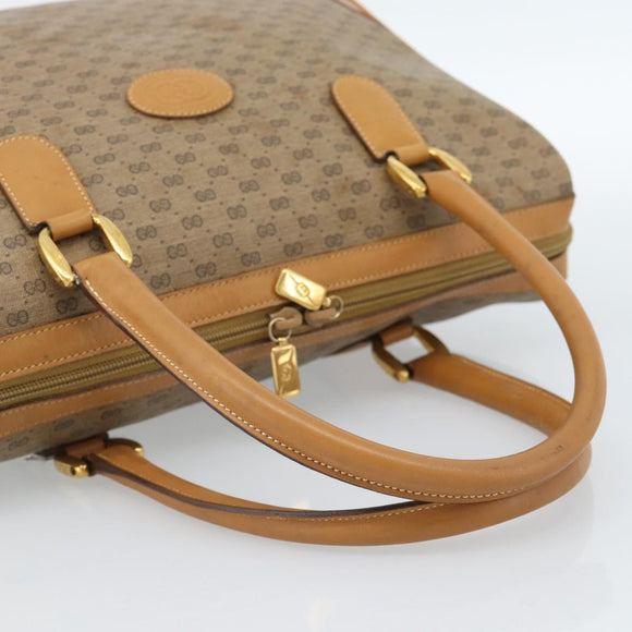 GUCCI Micro GG Supreme Hand Bag PVC 2way Beige Gold 002 104 0033 Auth BA13341