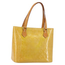 LOUIS VUITTON Monogram Vernis Houston Hand Bag Beige M91004 LV Auth BA13342-1