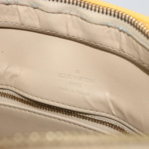 LOUIS VUITTON Monogram Vernis Houston Hand Bag Beige M91004 LV Auth BA13342