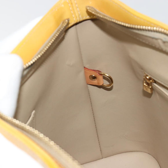 LOUIS VUITTON Monogram Vernis Houston Hand Bag Beige M91004 LV Auth BA13342