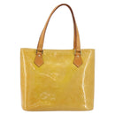 LOUIS VUITTON Monogram Vernis Houston Hand Bag Beige M91004 LV Auth BA13342-13