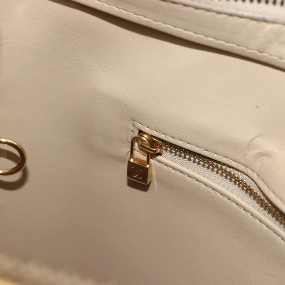 LOUIS VUITTON Monogram Vernis Houston Hand Bag Beige M91004 LV Auth BA13342