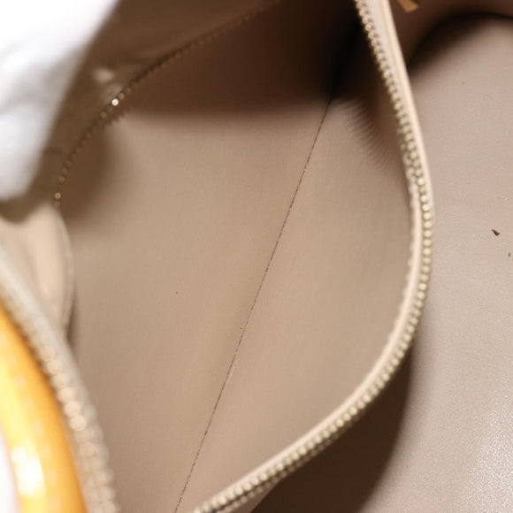 LOUIS VUITTON Monogram Vernis Houston Hand Bag Beige M91004 LV Auth BA13342