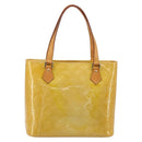 LOUIS VUITTON Monogram Vernis Houston Hand Bag Beige M91004 LV Auth BA13342-2