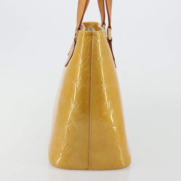 LOUIS VUITTON Monogram Vernis Houston Hand Bag Beige M91004 LV Auth BA13342