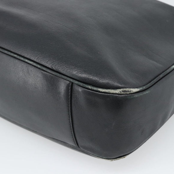 GUCCI Bamboo Shoulder Bag Leather 2way Black Gold 001 1577 3444 Auth BA13349