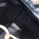 GUCCI Bamboo Shoulder Bag Leather 2way Black Gold 001 1577 3444 Auth BA13349-19