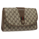 GUCCI GG Supreme Web Sherry Line Bag PVC Leather Beige 89 01 030 Auth BA1335-1