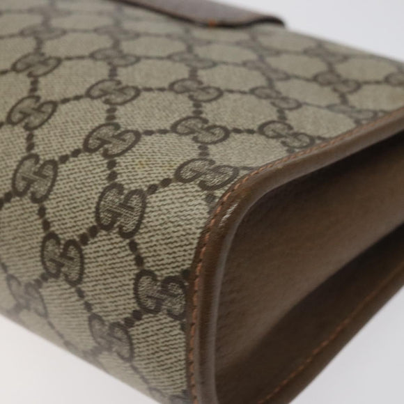 GUCCI GG Supreme Web Sherry Line Bag PVC Leather Beige 89 01 030 Auth BA1335