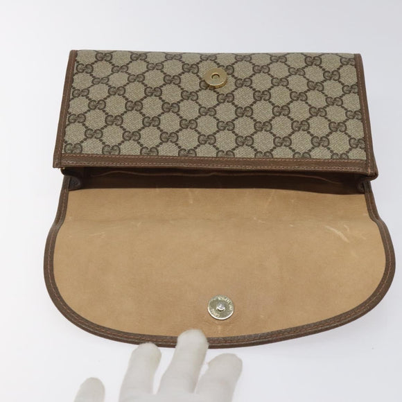 GUCCI GG Supreme Web Sherry Line Bag PVC Leather Beige 89 01 030 Auth BA1335