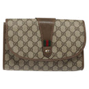 GUCCI GG Supreme Web Sherry Line Bag PVC Leather Beige 89 01 030 Auth BA1335-13