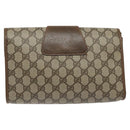 GUCCI GG Supreme Web Sherry Line Bag PVC Leather Beige 89 01 030 Auth BA1335-2