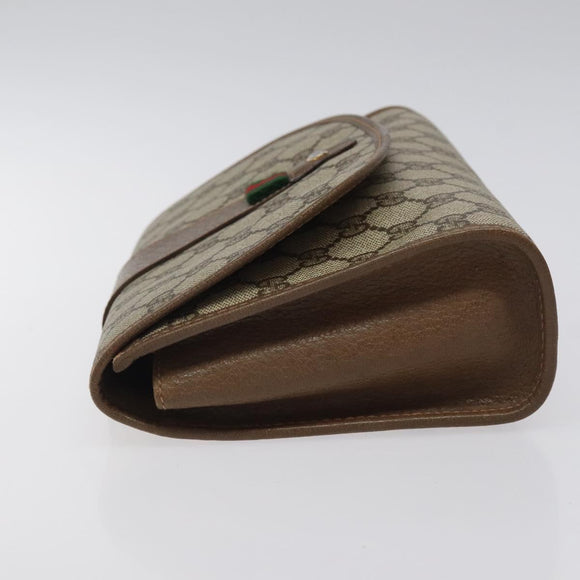 GUCCI GG Supreme Web Sherry Line Bag PVC Leather Beige 89 01 030 Auth BA1335