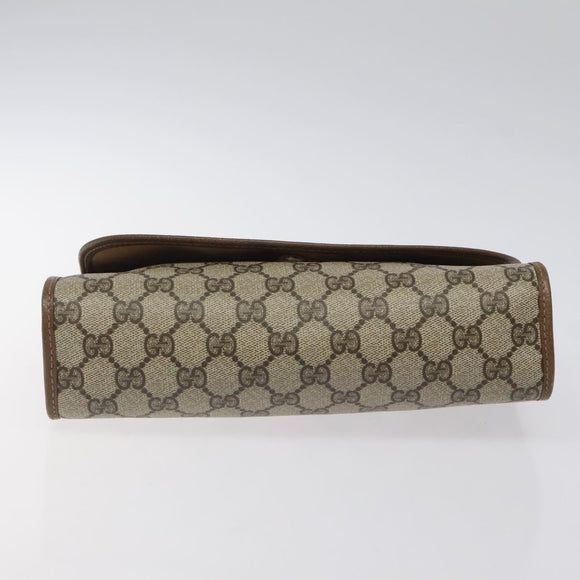 GUCCI GG Supreme Web Sherry Line Bag PVC Leather Beige 89 01 030 Auth BA1335