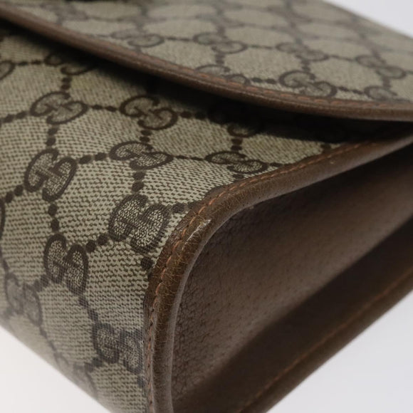 GUCCI GG Supreme Web Sherry Line Bag PVC Leather Beige 89 01 030 Auth BA1335