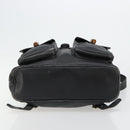 GUCCI Bamboo Backpack Leather Black Gold 003 2058 0016 Auth BA13350-5