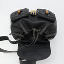 GUCCI Bamboo Backpack Leather Black Gold 003 2058 0016 Auth BA13350-21