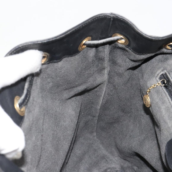 GUCCI Bamboo Backpack Leather Black Gold 003 2058 0016 Auth BA13350