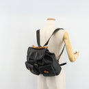 GUCCI Bamboo Backpack Leather Black Gold 003 2058 0016 Auth BA13350-28