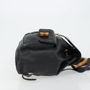 GUCCI Bamboo Backpack Leather Black Gold 003 2058 0016 Auth BA13350-3